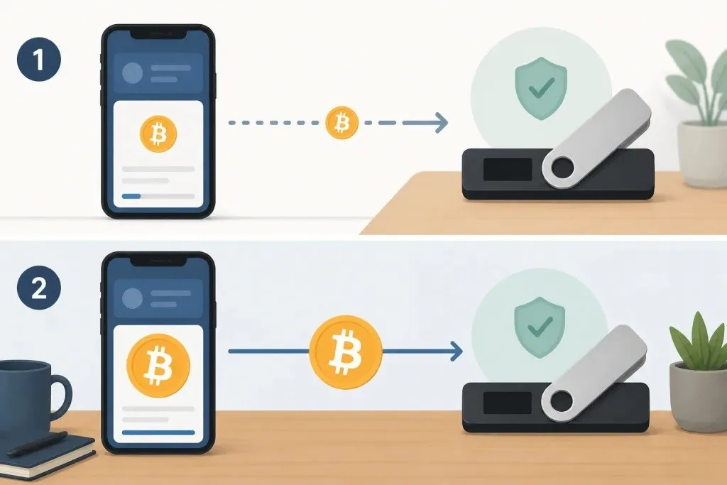 Сначала тестовый перевод биткоина, потом основная сумма