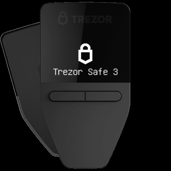Аппаратный холодный криптокошелек Trezor Safe 3 Cosmic Black для хранения криптовалют